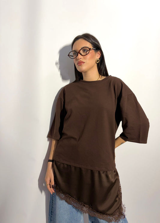 CAMISETA COMBI ENCAJE