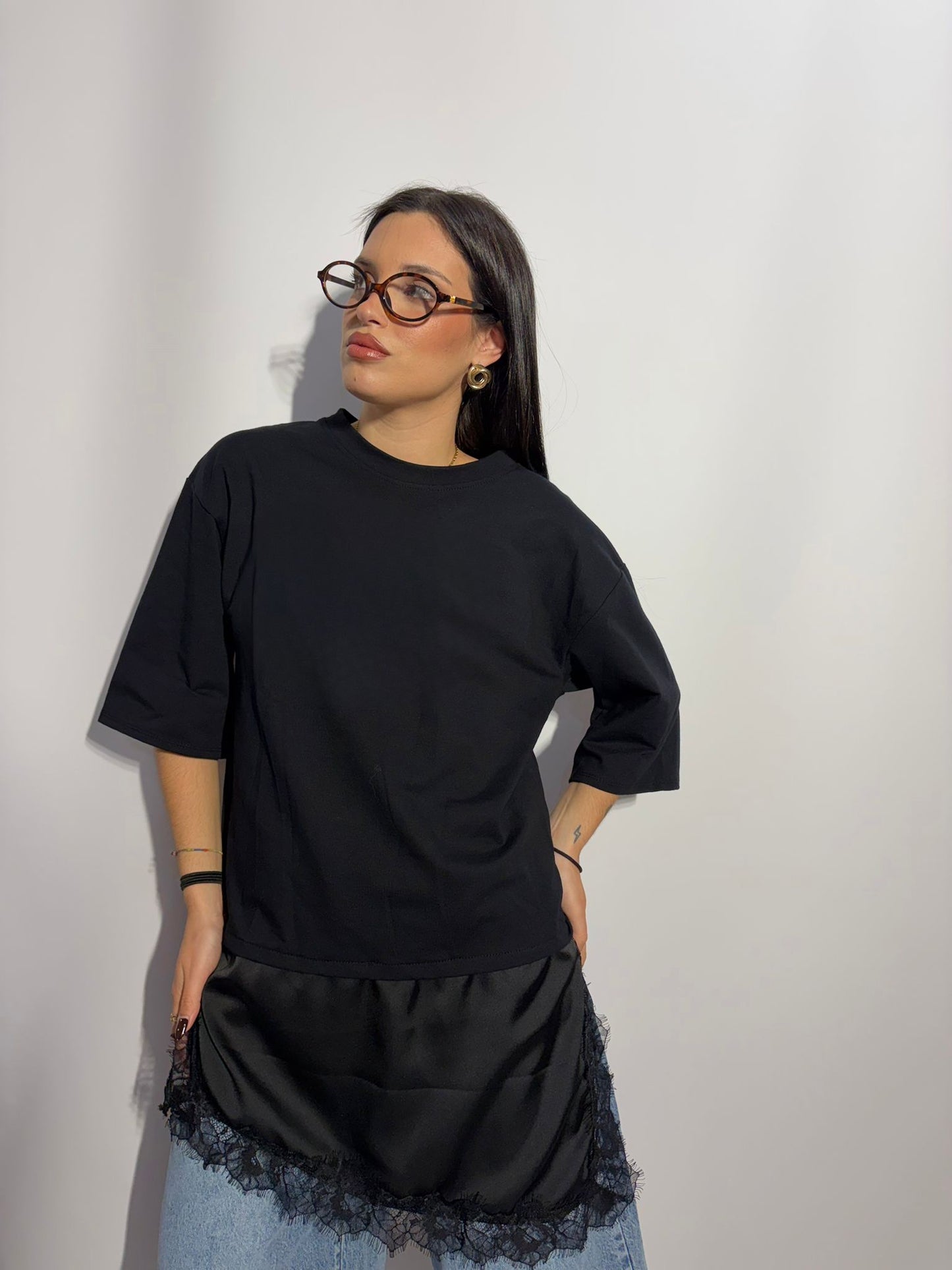 CAMISETA COMBI ENCAJE