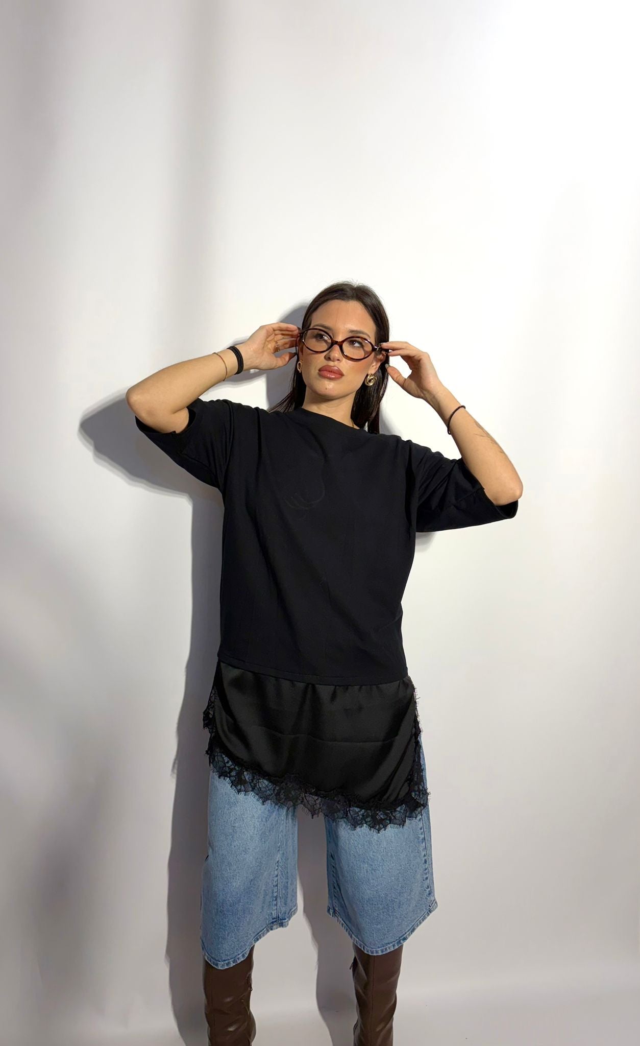 CAMISETA COMBI ENCAJE